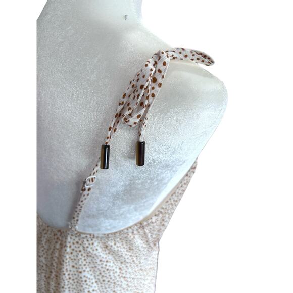 Sanctuary Swim Coverup Dress Womens Large White‎ Brown Strappy 100% Cotton NWT - Picture 6 of 13